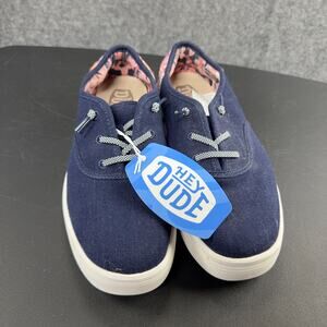 Hey Dude Conway Craft Linen Women's‎ Casual Shoes, NAVY, W 9